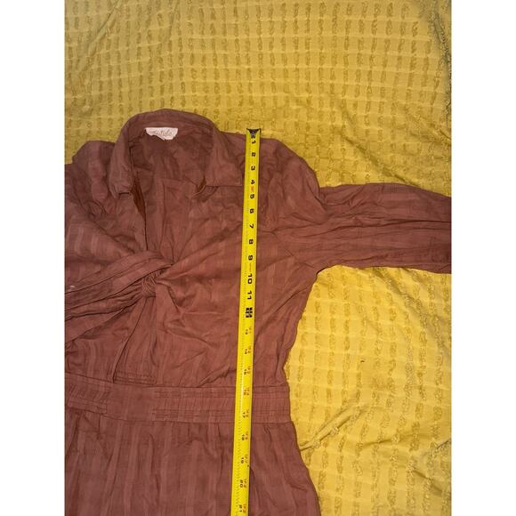 Women’s Fall Winter Jumpsuit Long Sleeve Front Tie Orange Size Large - Picture 12 of 14